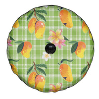 Aloha Hawaii Palaka Print Mango Plumeria Spare Tire Cover Cool Mint