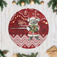 Here For A Koality Xmas Australia Abogirinal Tree Skirt Santa Koala - Polynesian Pride