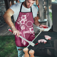 Kia Orana Cook Islands Tapa Floral With Cross Apron Maroon LT7 - Polynesian Pride