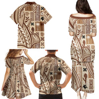 Samoa Tapa Family Matching Puletasi Dress and Hawaiian Shirt Siapo Mix Tatau Patterns LT7 - Polynesian Pride