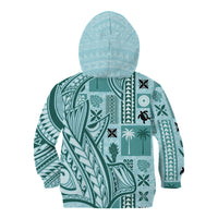 Samoa Tapa Kid Hoodie Siapo Mix Tatau Patterns - Teal LT7 - Polynesian Pride