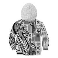Samoa Tapa Kid Hoodie Siapo Mix Tatau Patterns - White LT7 - Polynesian Pride