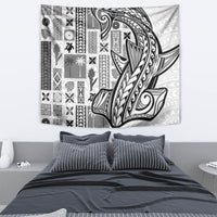 Samoa Tapa Tapestry Siapo Mix Tatau Patterns - White LT7 - Polynesian Pride