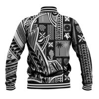 Samoa Tapa Baseball Jacket Siapo Mix Tatau Patterns - Black LT7 - Polynesian Pride