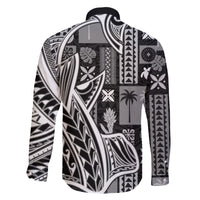 Samoa Tapa Family Matching Short Sleeve Bodycon Dress and Hawaiian Shirt Siapo Mix Tatau Patterns - Black LT7 - Polynesian Pride