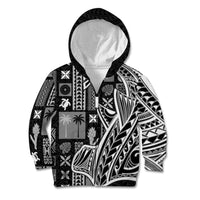 Samoa Tapa Kid Hoodie Siapo Mix Tatau Patterns - Black LT7 Zip Hoodie Black - Polynesian Pride