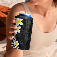 Hawaii Aloha 4 in 1 Can Cooler Tumbler Plumeria Vintage - Black