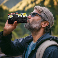 Hawaii Aloha 4 in 1 Can Cooler Tumbler Plumeria Vintage - Black