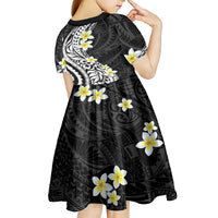 Hawaii Aloha Kid Short Sleeve Dress Plumeria Vintage - Black LT7 - Polynesian Pride