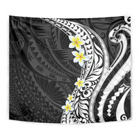 Hawaii Aloha Tapestry Plumeria Vintage - Black LT7 - Polynesian Pride