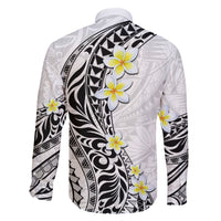 Hawaii Aloha Family Matching Off Shoulder Maxi Dress and Hawaiian Shirt Plumeria Vintage - White LT7 - Polynesian Pride