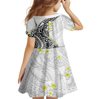 Hawaii Aloha Kid Short Sleeve Dress Plumeria Vintage - White LT7 - Polynesian Pride