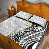 Hawaii Aloha Quilt Bed Set Plumeria Vintage - White LT7 - Polynesian Pride