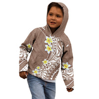 Hawaii Aloha Kid Hoodie Plumeria Vintage - Brown LT7 - Polynesian Pride