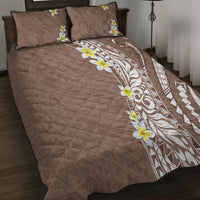 Hawaii Aloha Quilt Bed Set Plumeria Vintage - Brown LT7 - Polynesian Pride