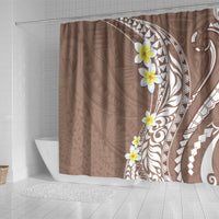 Hawaii Aloha Shower Curtain Plumeria Vintage - Brown LT7 - Polynesian Pride