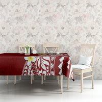 Hawaii Aloha Tablecloth Plumeria Vintage - Crimson LT7 - Polynesian Pride