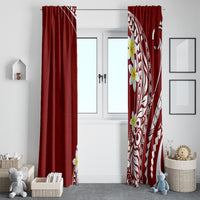 Hawaii Aloha Window Curtain Plumeria Vintage - Crimson LT7 - Polynesian Pride