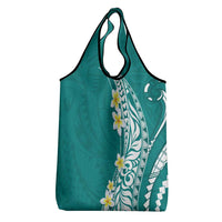 Hawaii Aloha Grocery Bag Plumeria Vintage - Teal
