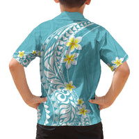 Hawaii Aloha Family Matching Summer Maxi Dress and Hawaiian Shirt Plumeria Vintage - Turquoise LT7 - Polynesian Pride