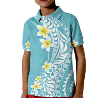 Hawaii Aloha Kid Polo Shirt Plumeria Vintage - Turquoise LT7 Kid Turquoise - Polynesian Pride