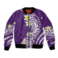 Hawaii Aloha Bomber Jacket Plumeria Vintage - Violet LT7 Unisex Violet - Polynesian Pride