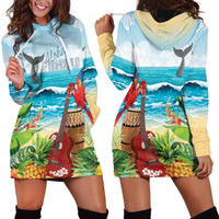 Aloha Honolulu Festival Hoodie Dress Ukulele By The Shore
