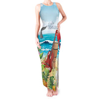 Aloha Honolulu Festival Tank Maxi Dress Ukulele By The Shore