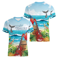 Aloha Honolulu Festival Women V-Neck T-Shirt Ukulele By The Shore LT7 - Polynesian Pride