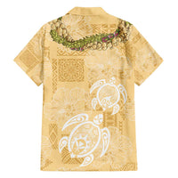 Aloha Honolulu Festival Family Matching Puletasi and Hawaiian Shirt Hawaii Kapa Mix Flowers Lei