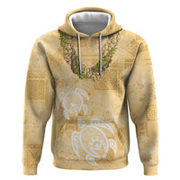 Aloha Honolulu Festival Zip Hoodie Hawaii Kapa Mix Flowers Lei LT7 Pullover Hoodie Yellow - Polynesian Pride