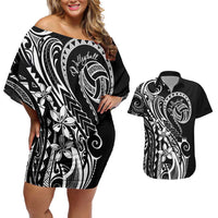Polynesia Beach Volleyball Personalized Couples Matching Off Shoulder Short Dress and Hawaiian Shirt Basic