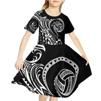 Polynesia Beach Volleyball Personalized Kid Short Sleeve Dress Basic LT7 - Polynesian Pride