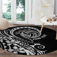 Polynesia Beach Volleyball Personalized Round Carpet Basic
