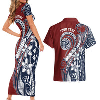 Polynesia Beach Volleyball Personalized Couples Matching Short Sleeve Bodycon Dress and Hawaiian Shirt Special