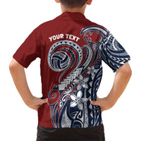 Polynesia Beach Volleyball Personalized Family Matching Summer Maxi Dress and Hawaiian Shirt Special