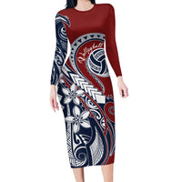 Polynesia Beach Volleyball Personalized Long Sleeve Bodycon Dress Special