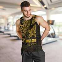 Personalised Father's Day Polynesian Men Tank Top Best Dad Ever - Gold LT7 - Polynesian Pride