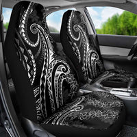 Polynesia Plumeria Lei Car Seat Cover Black Curves Motif