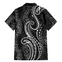 Polynesia Plumeria Lei Family Matching Mermaid Dress and Hawaiian Shirt Black Curves Motif