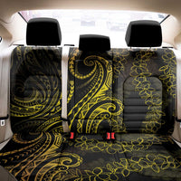 Polynesia Plumeria Lei Back Car Seat Cover Black Gold Curves Motif LT7 - Polynesian Pride