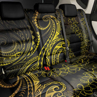 Polynesia Plumeria Lei Back Car Seat Cover Black Gold Curves Motif LT7 - Polynesian Pride