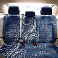 Polynesia Plumeria Lei Back Car Seat Cover Navy Blue Curves Motif LT7 - Polynesian Pride