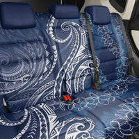 Polynesia Plumeria Lei Back Car Seat Cover Navy Blue Curves Motif LT7 - Polynesian Pride