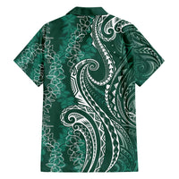 Polynesia Plumeria Lei Family Matching Tank Maxi Dress and Hawaiian Shirt Sage Green Curves Motif