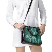 Polynesia Plumeria Lei Shoulder Handbag Sage Green Curves Motif LT7 - Polynesian Pride