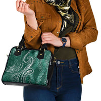 Polynesia Plumeria Lei Shoulder Handbag Sage Green Curves Motif LT7 - Polynesian Pride