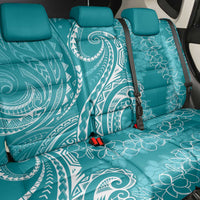 Polynesia Plumeria Lei Back Car Seat Cover Teal Curves Motif LT7 - Polynesian Pride