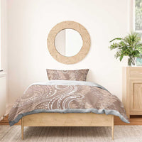 Polynesia Plumeria Lei Bedding Set Beige Curves Motif LT7 - Polynesian Pride
