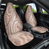 Polynesia Plumeria Lei Car Seat Cover Beige Curves Motif